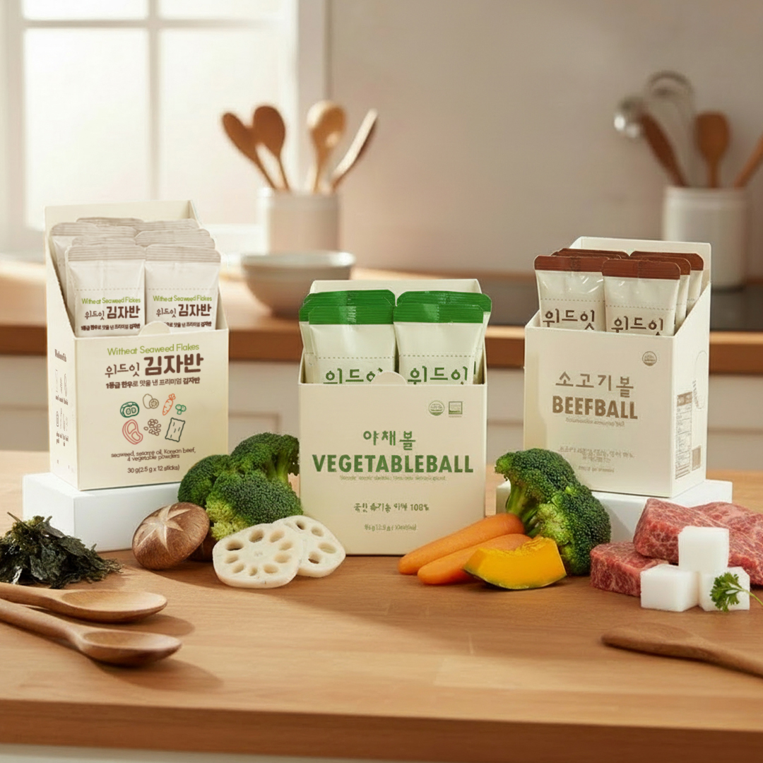 위드잇 유기농 야채볼(12개입) + 한우 소고기볼(12개입) + 구운 김자반(12개입)