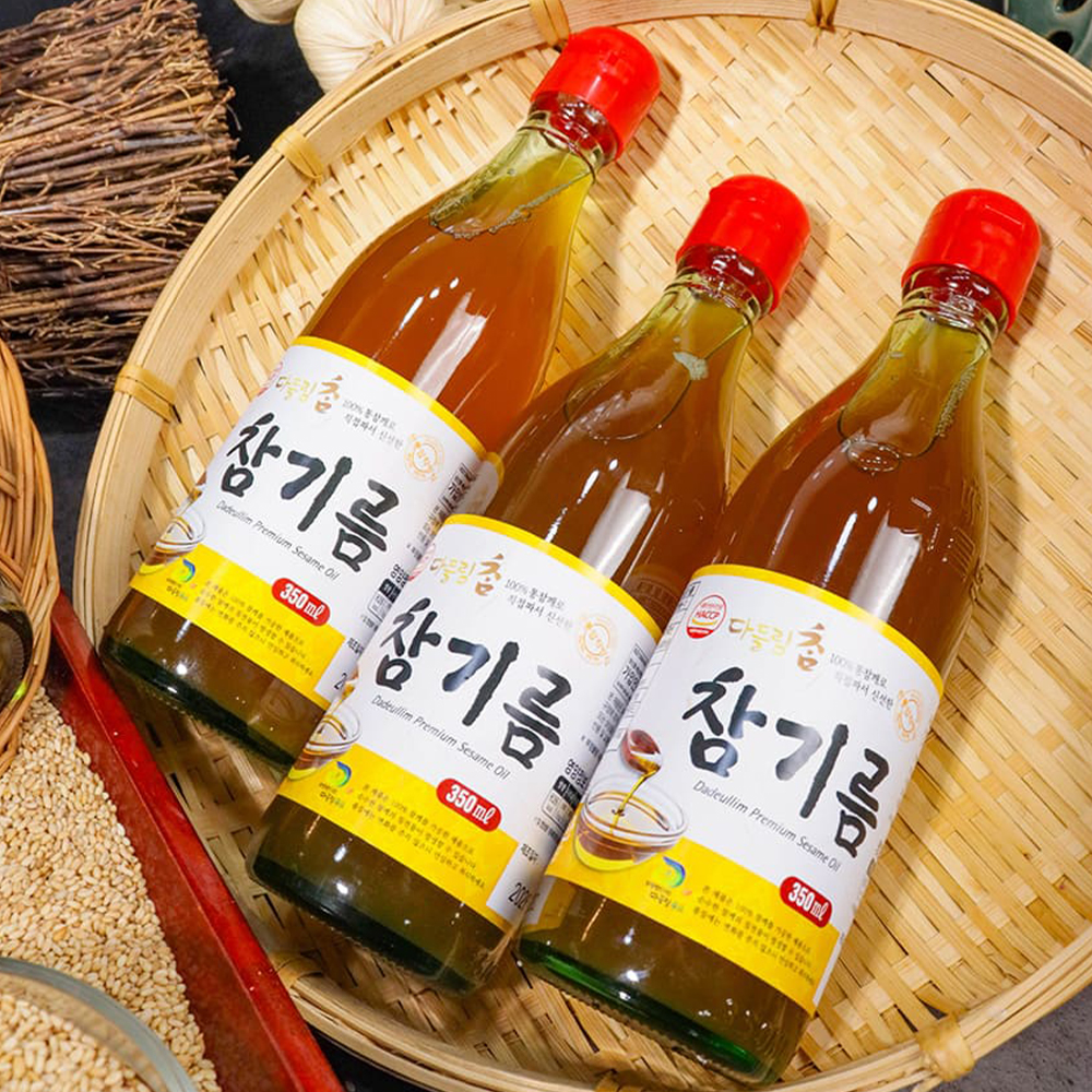 100% 통참깨 통들깨! 저온 압착 참기름/들기름 350ml