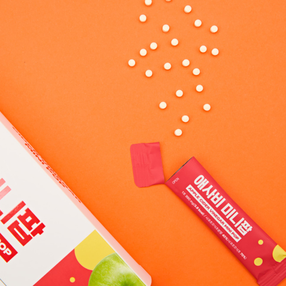 하루 한포 식후 애사비 미니팝 애플사이다비니거 사과 초모 990mg x 30포