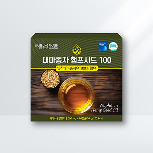 [삼성제약] 대마종자 햄프시드100 유기농100% 500mg x 60캡슐(2개월분) 대표이미지 섬네일