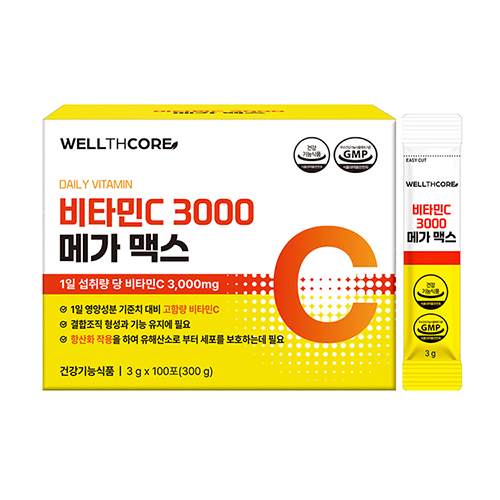 [웰스코어] 메가도스 비타민C 3000 메가 맥스 3g x 100포