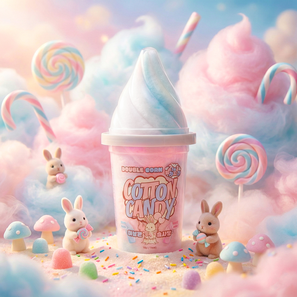 지브로와 달달한 선물 더블 포도 딸기 솜사탕 컵 18g X 4P