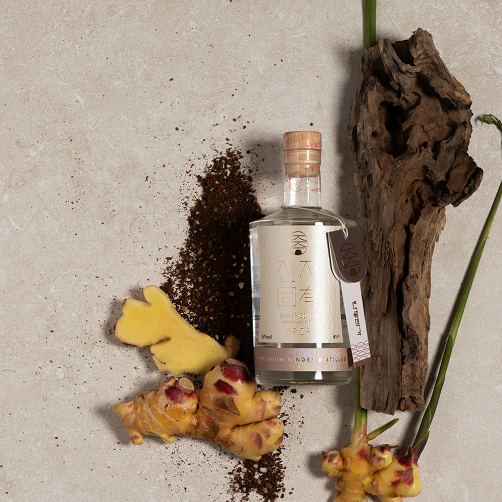 진저고유45 안동 순수 생강 발효 증류주 술 전통주 진저스피릿 선물 45도 375ml 1병