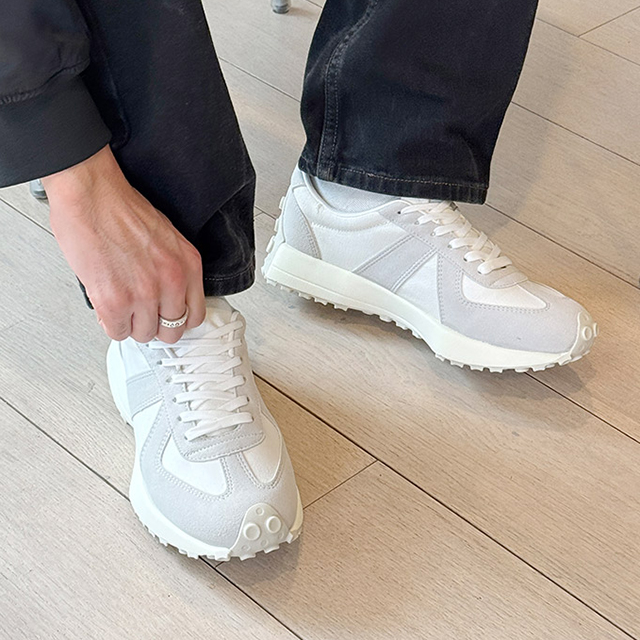 라크 국산 남자 패브릭 패턴라인 키높이 통굽 스니커즈 4cm