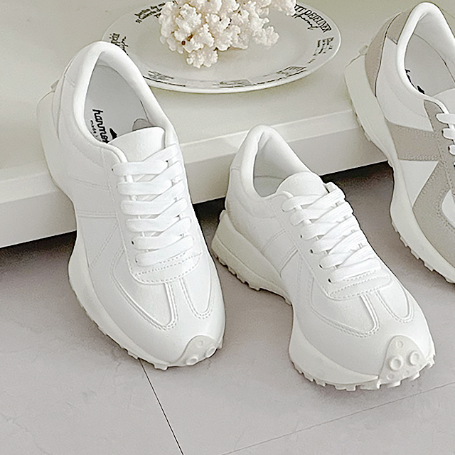 도타 국산 패턴라인 패브릭 키높이 통굽 스니커즈 4cm