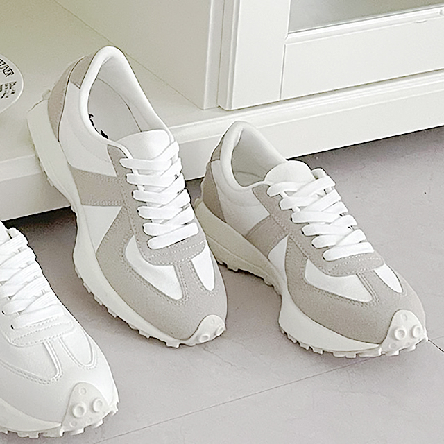 도타 국산 패턴라인 패브릭 키높이 통굽 스니커즈 4cm