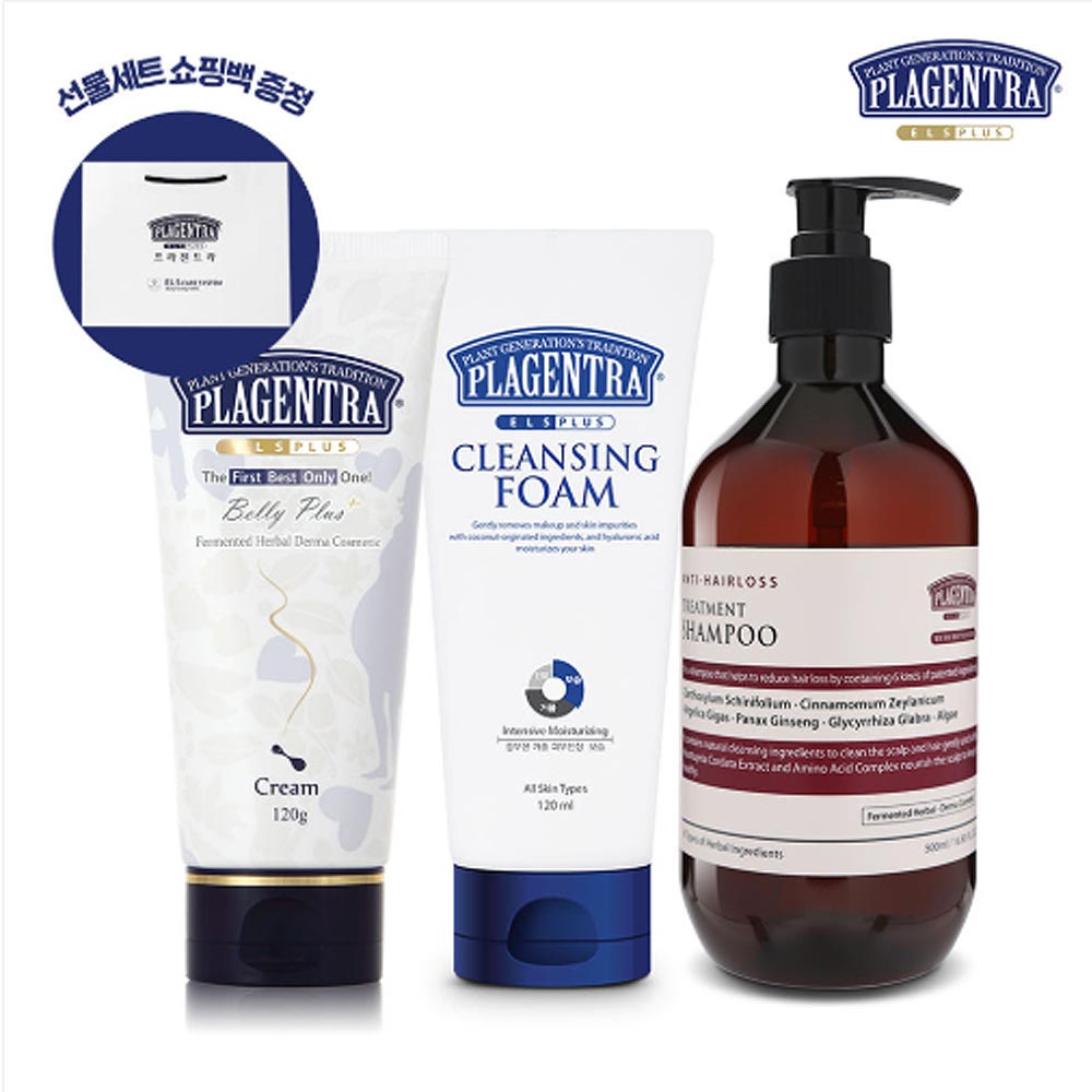 프라젠트라 임산부 3종 선물세트(튼살크림120g+무향폼클렌징+탈모샴푸)