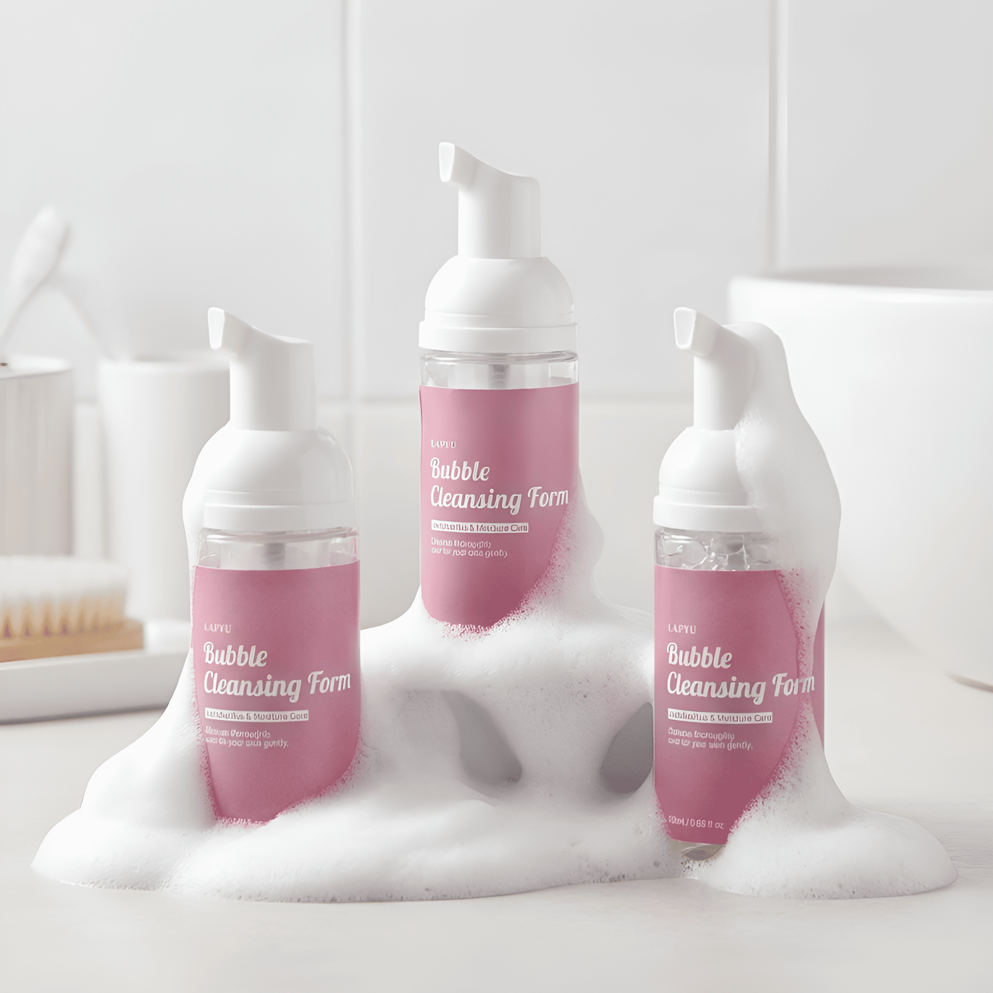 라퓨 휴대용 버블 세안제 약산성 클렌징 폼, 50ml, 3개