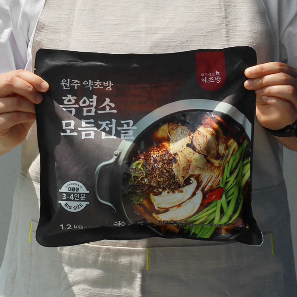 원주 흑염소맛집 약초방 흑염소 모듬전골 1.2kg 1팩 (3인분)
