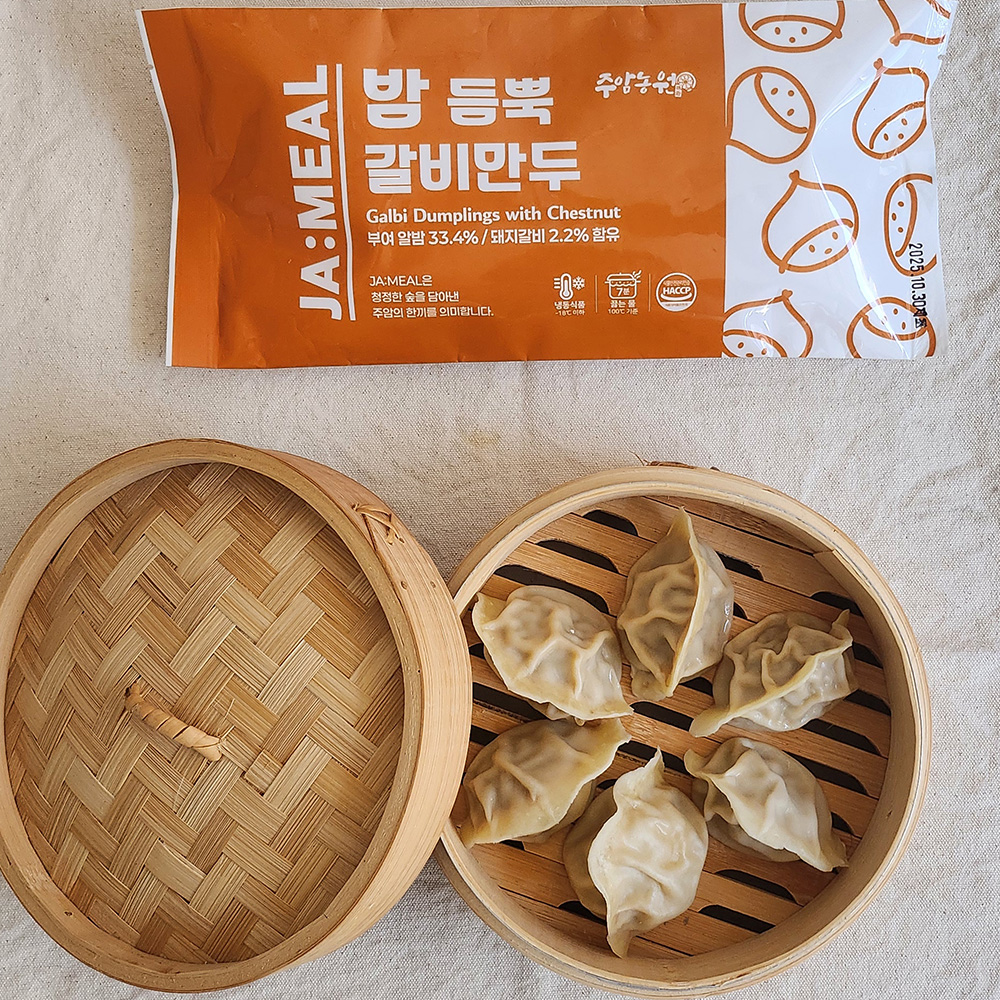 부여농부의 밤 듬뿍 갈비만두 250g 유기농밤 원물사용