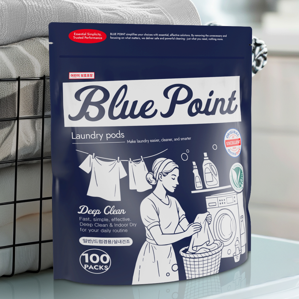 [더마테스트인증/비건]블루포인트_캡슐세탁세제 100개 (일반/드럼겸용/실내건조)