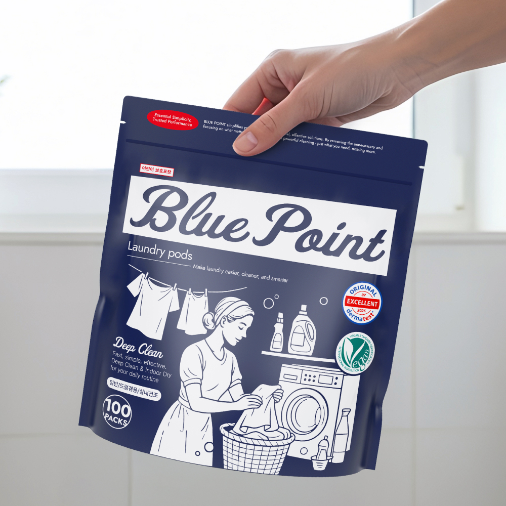 [더마테스트인증/비건]블루포인트_캡슐세탁세제 100개 (일반/드럼겸용/실내건조)