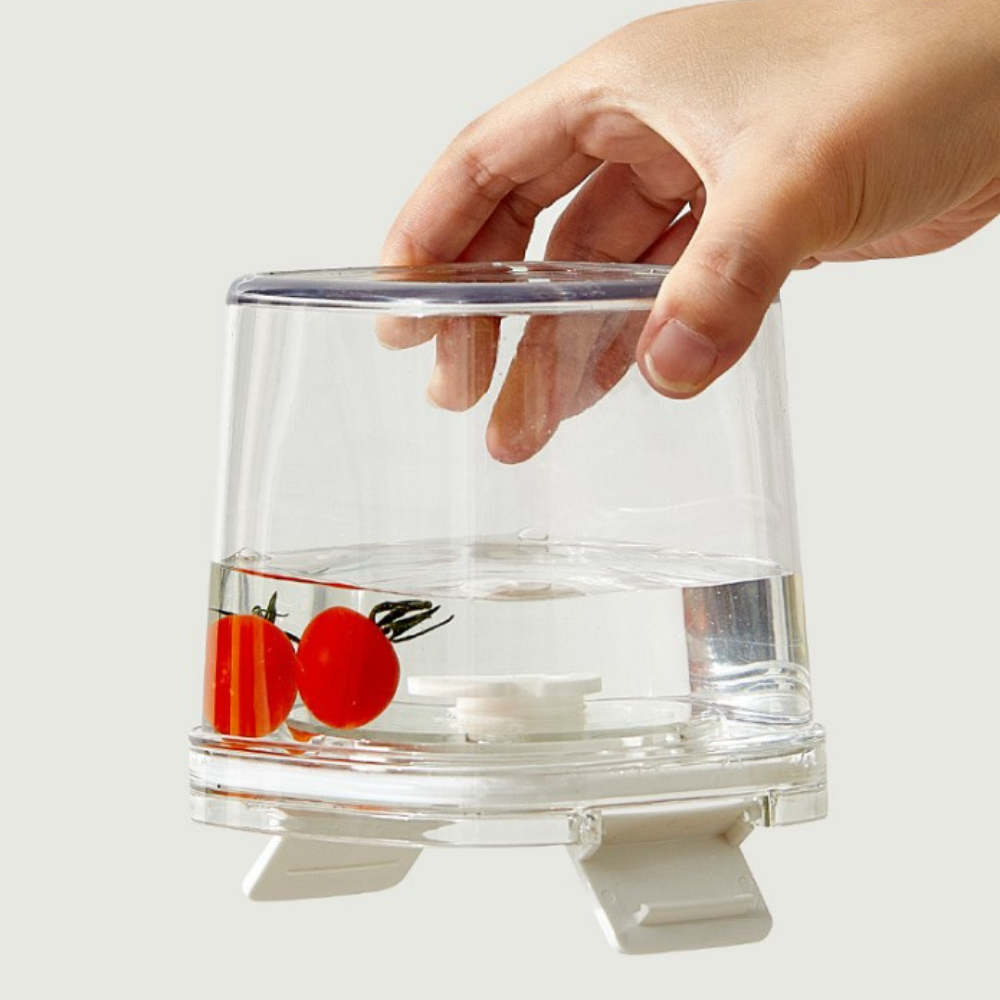 진공밀폐용기 펌프형 투명 야채보관통 진공반찬통 냉장고 밀폐용기 460ml