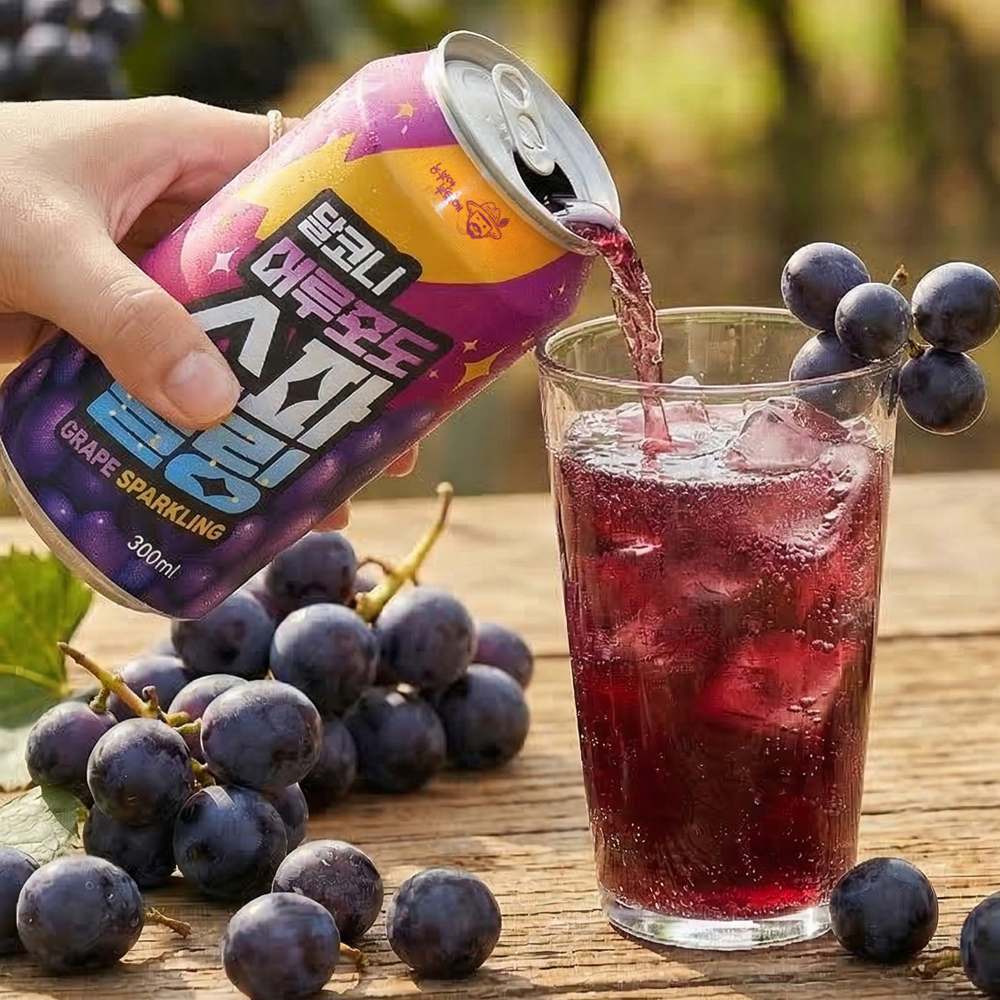 청량하고 시원하게 즐기는 달코니 머루포도 스파클링