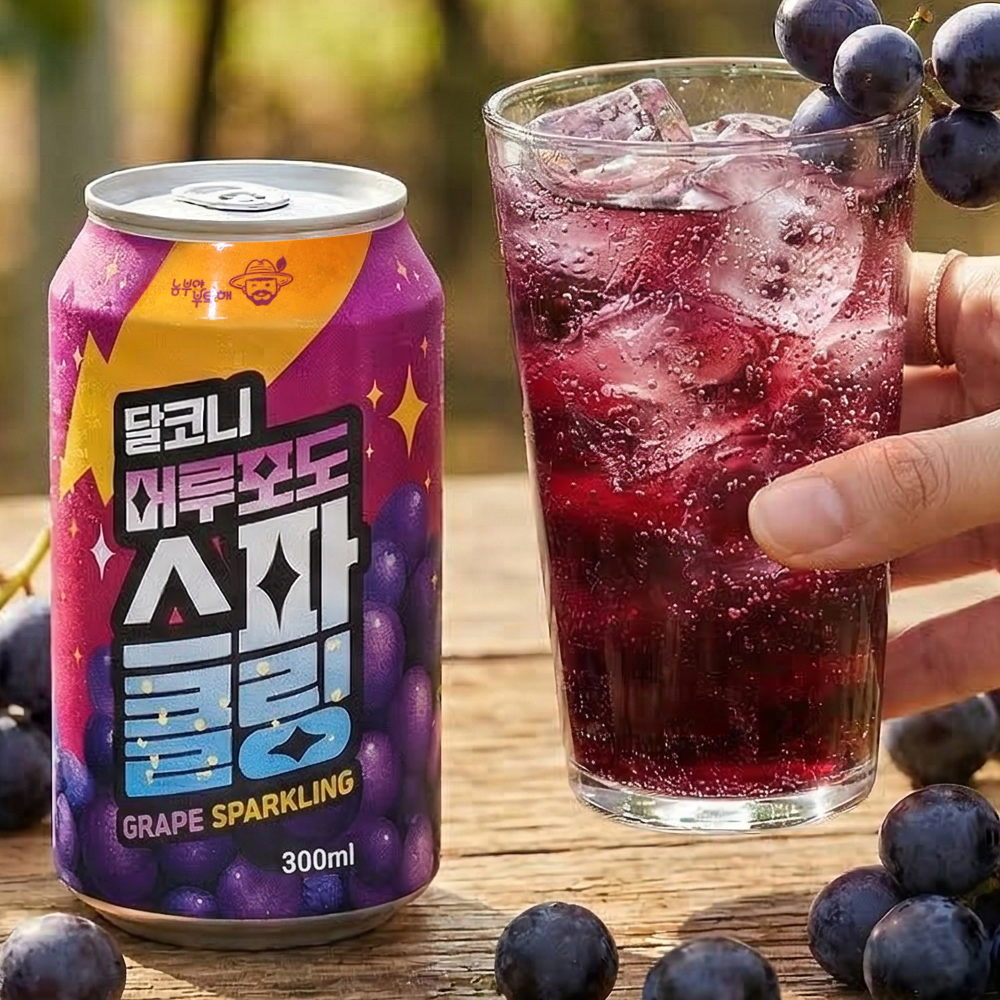 청량하고 시원하게 즐기는 달코니 머루포도 스파클링