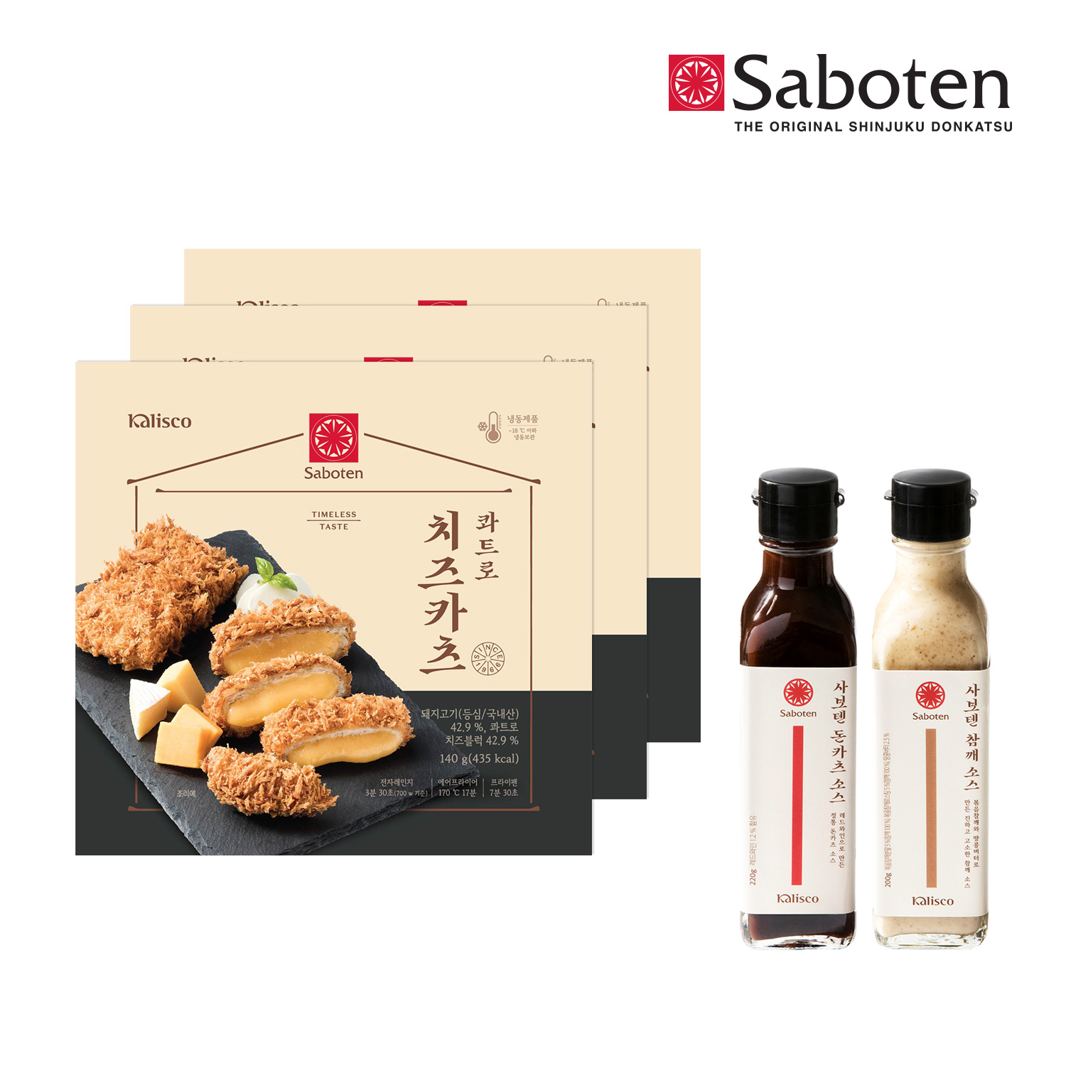 사보텐 콰트로치즈돈카츠 3봉+소스2개(돈카츠,참깨) 대표이미지 섬네일