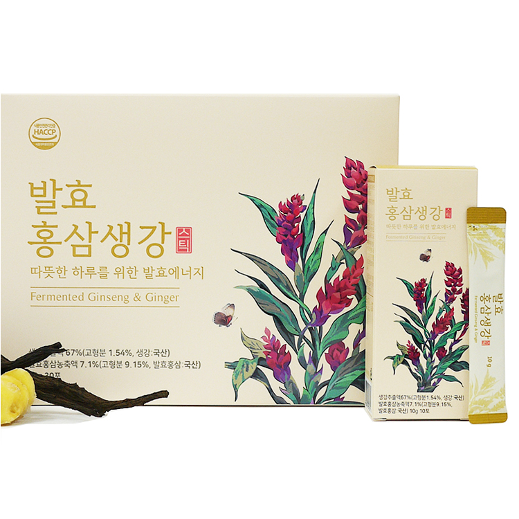 구록원 발효 홍삼 생강 스틱 10g 30포 생강청 쇼핑백포함