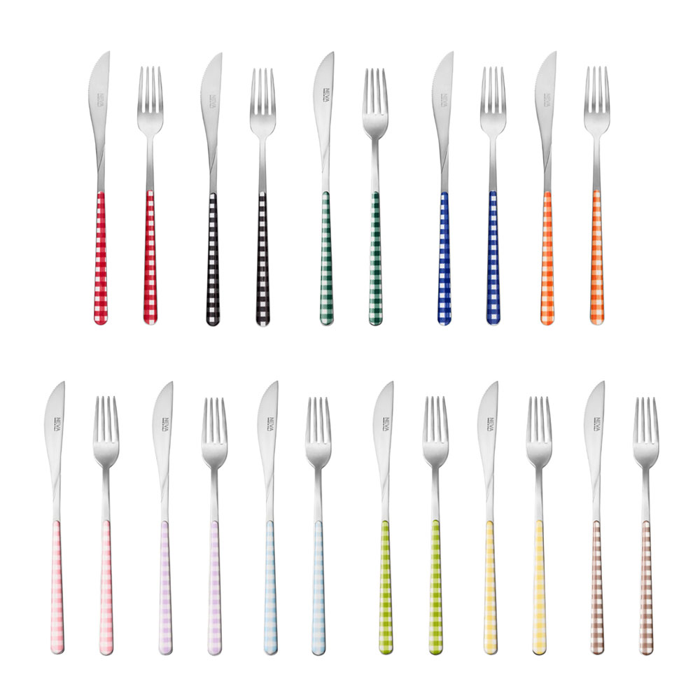 이태리 네바 테이블 린넨 체크 디너 커트러리 2종  11color 대표이미지 섬네일