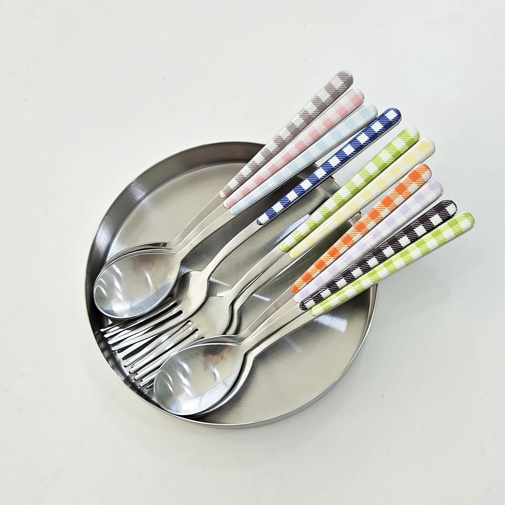 이태리 네바 테이블 린넨 체크 디저트 커트러리 대표이미지 섬네일