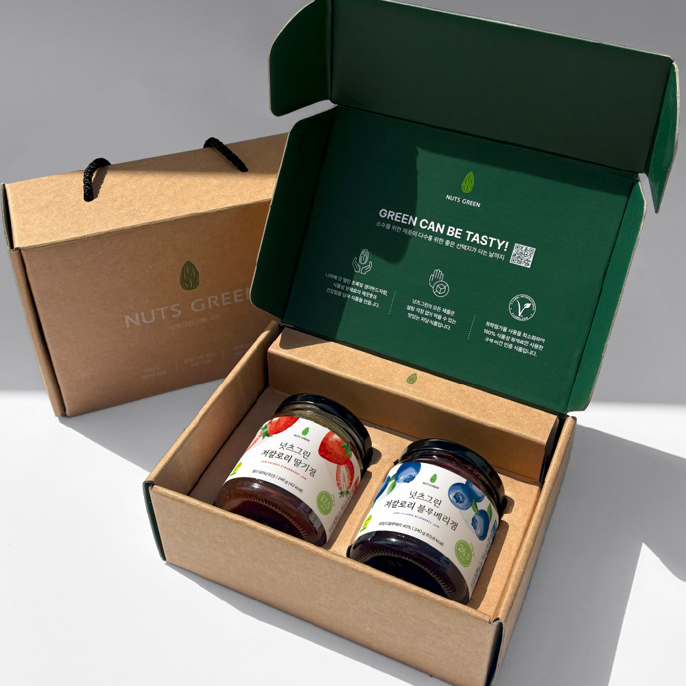 넛츠그린 견과 땅콩버터 & 과일잼 2구 선물세트