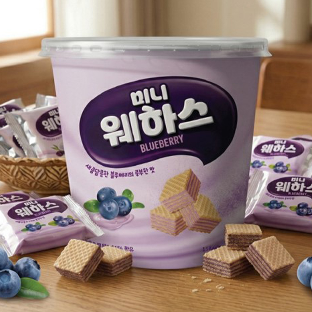 미니웨하스 블루베리맛 코코넛커피맛 웨하스 탕비실 간식 디저트 대표이미지 섬네일
