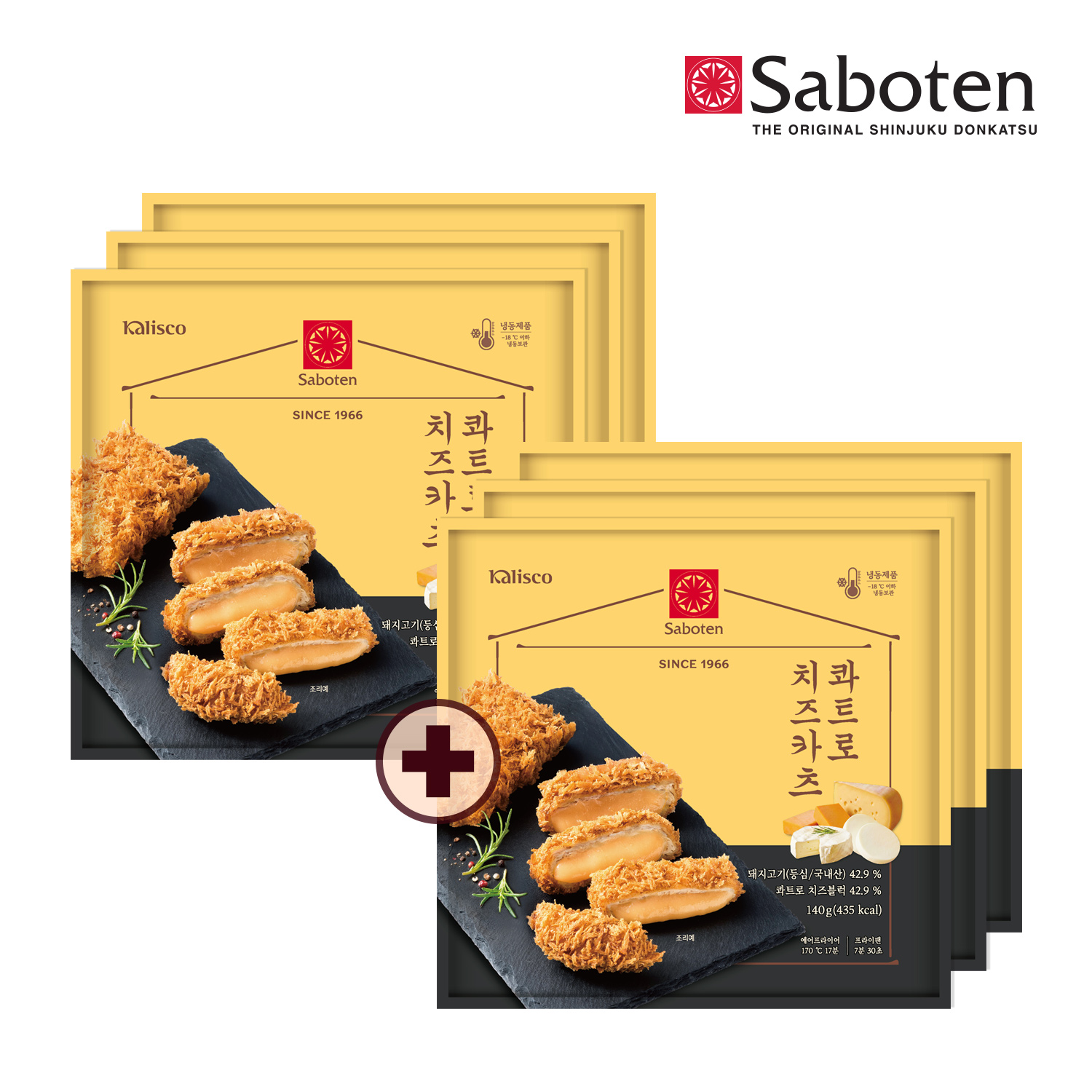 사보텐 정통 콰트로 치즈돈까스(140g) 3+3 담기