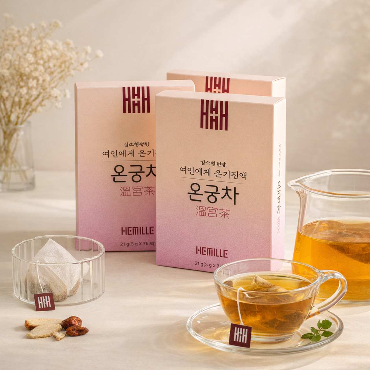 [신규특가] 김소형원방 여성건강 온궁차 티백 (3g, 7개입)