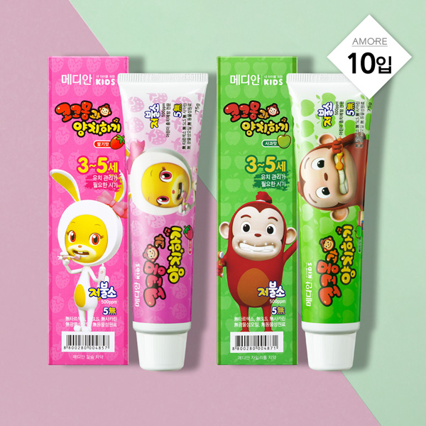 메디안 키즈 코코몽 치약 75g 10입 (2종 택1)