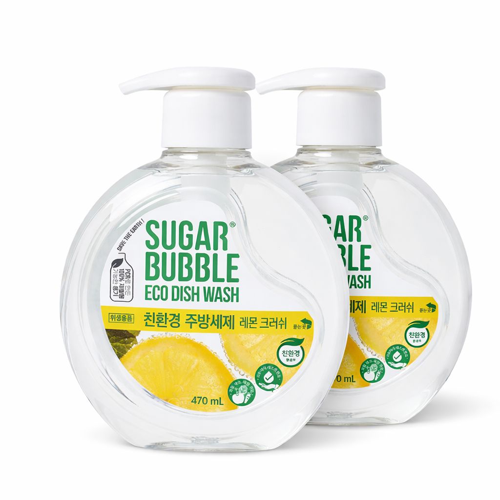 [ 2개 특가 ] 슈가버블 친환경 주방세제 레몬 크러쉬 470ml