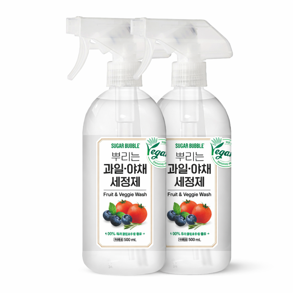▶2개◀슈가버블 뿌리는 과일야채 세정제 500ml