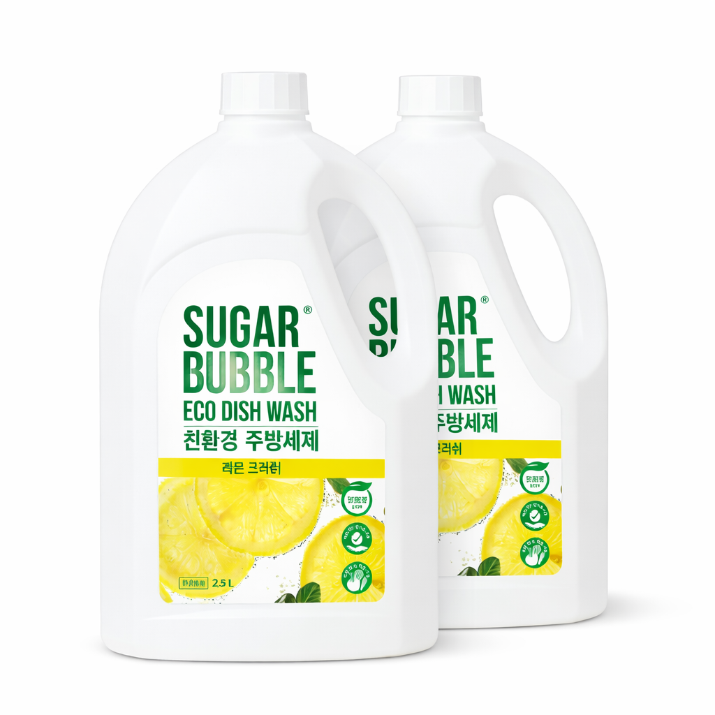 [ 2개 특가 ] 슈가버블 친환경 주방세제 레몬 크러쉬 용기 2.5L