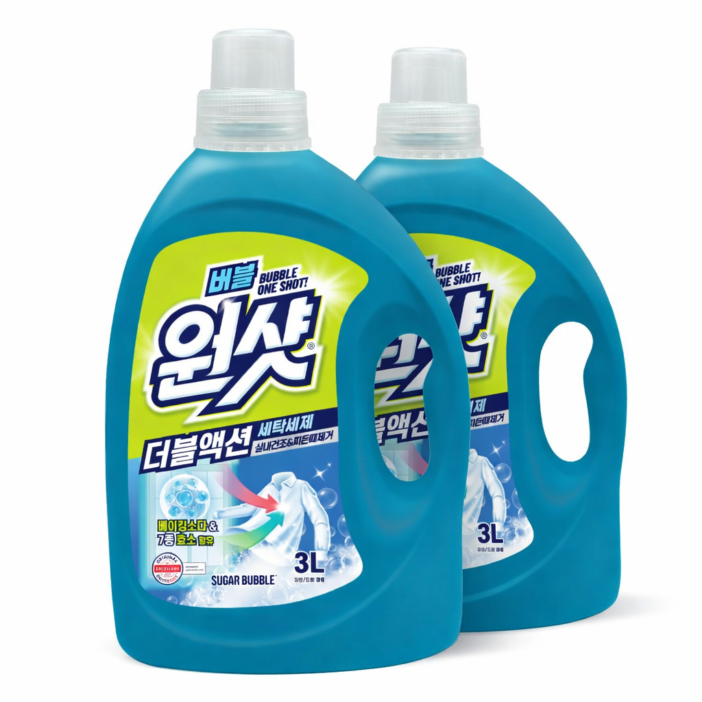 ▶2개◀슈가버블 실내건조 버블원샷 더블액션 세탁세제