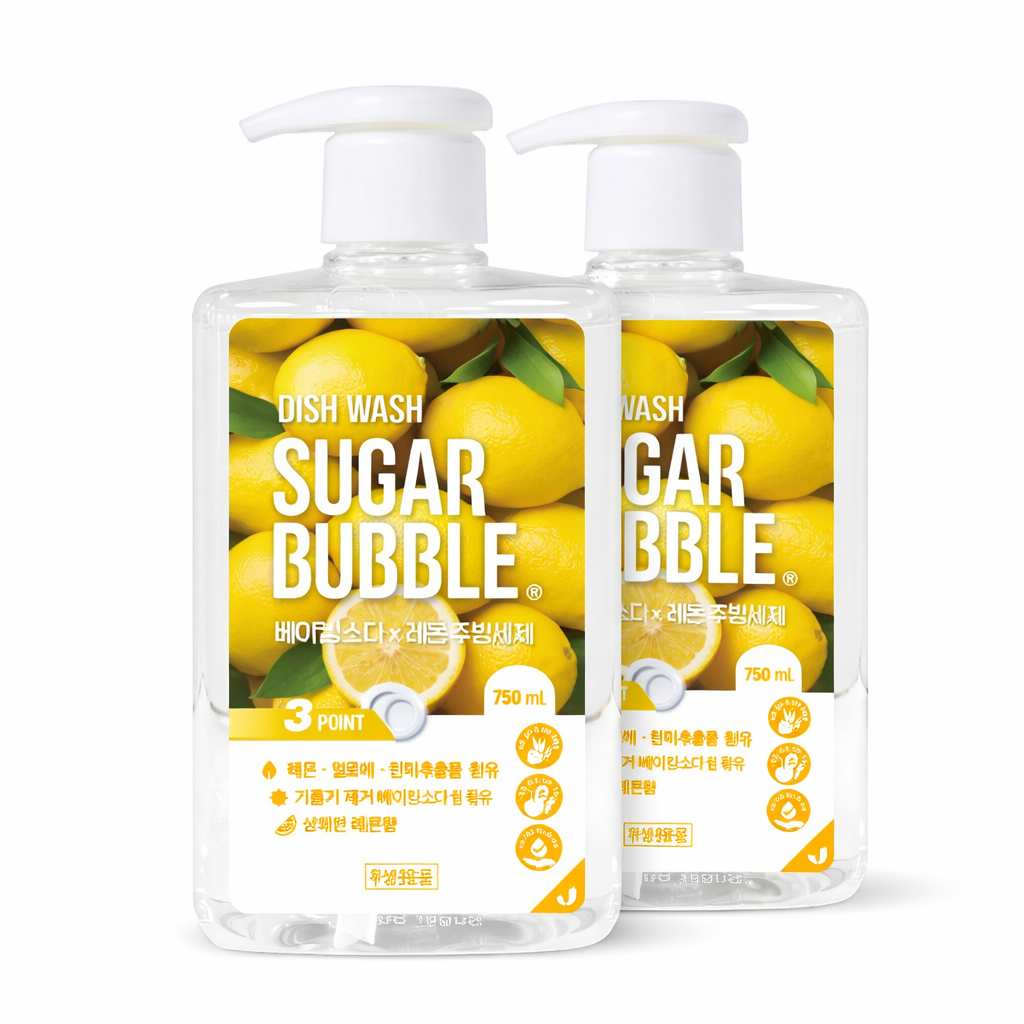 [ 2개 특가 ] 슈가버블 베이킹소다 주방세제 레몬 용기 750ml