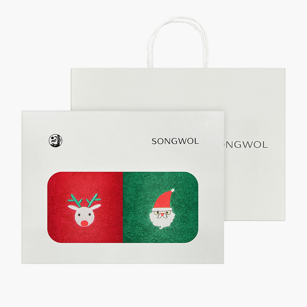송월 크리스마스 프렌즈 2매선물세트+쇼핑백