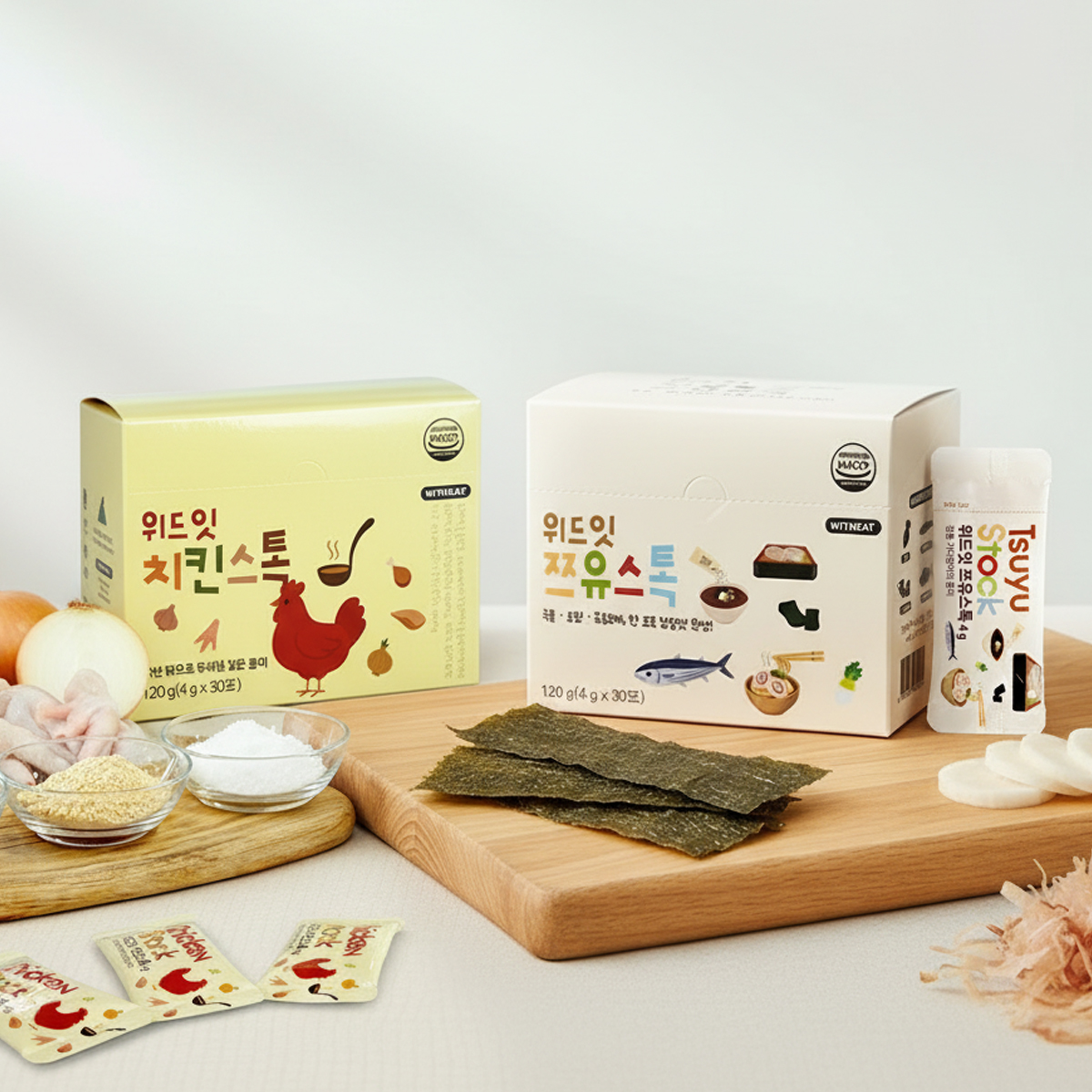 [만능요리세트] 위드잇 치킨스톡(4g x 30개입) + 쯔유스톡(4g x 30개입)