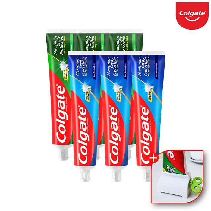 콜게이트 치약 175g 레귤러3개+쿨민트3개+치약짜개