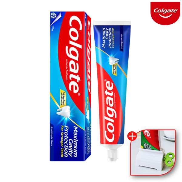 콜게이트 치약 175g 레귤러4개+쿨민트4개+치약짜개