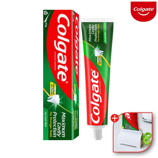 콜게이트 치약 175g 레귤러4개+쿨민트4개+치약짜개
