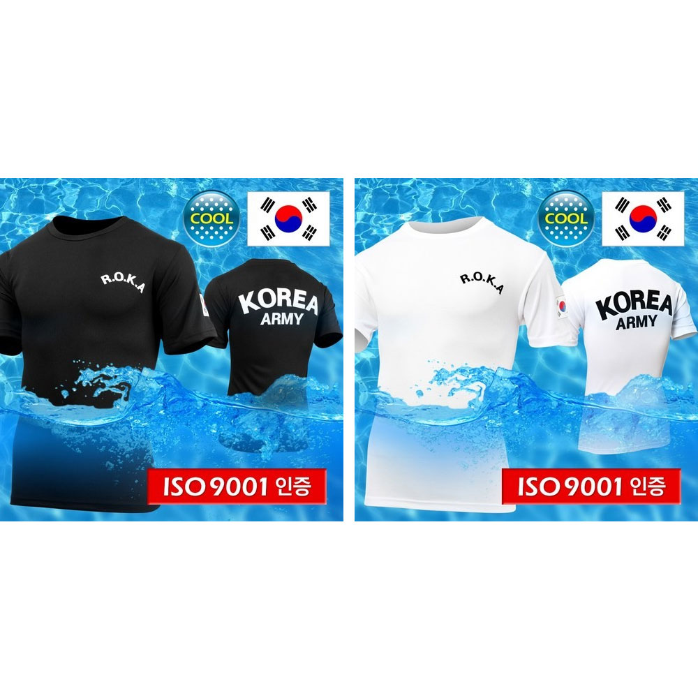 ROKA 반팔 티셔츠 검정 흰색 커플티 과 단체티 군인 로카 군대 코리아 아미