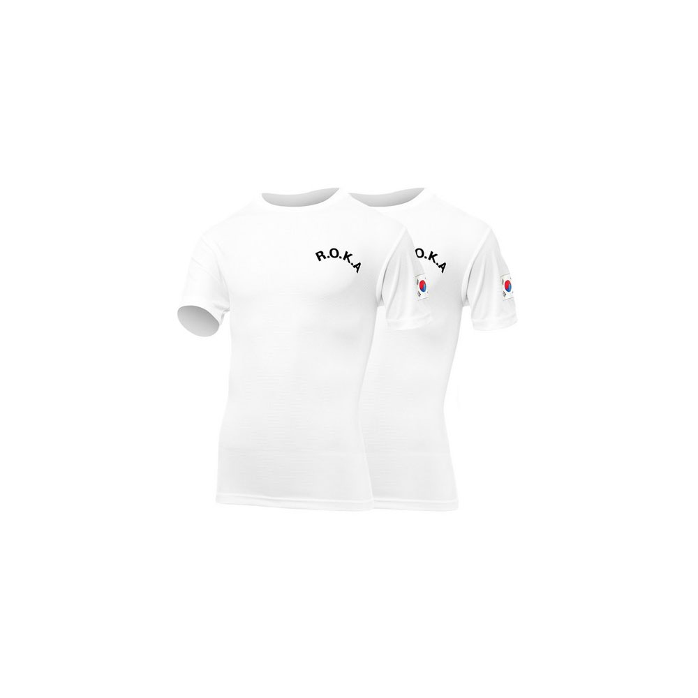 COOL DRY R.O.K.A 흰색(WHITE) 반팔 티셔츠 군인 로카티 군대 코리아 아미