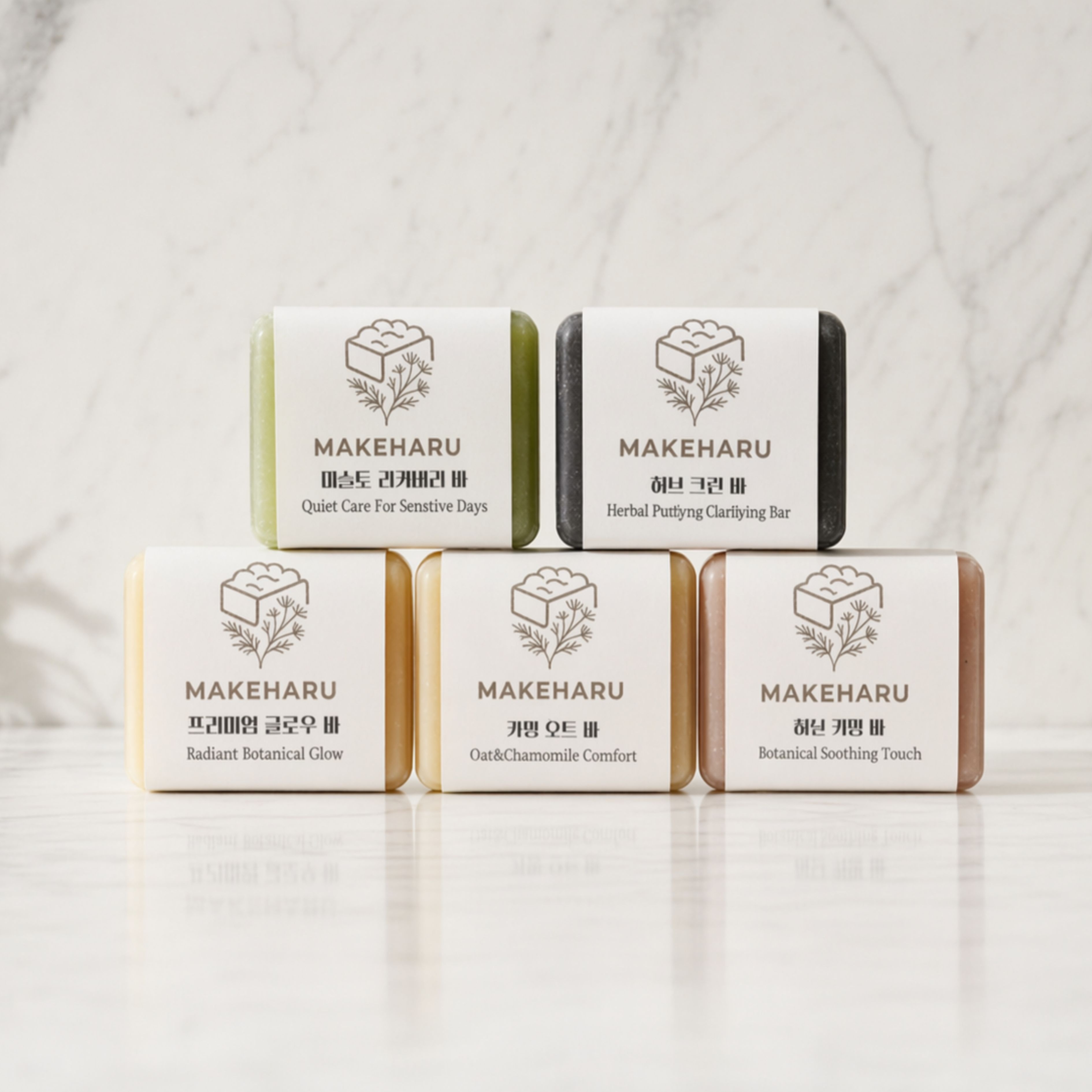 수제비누 선물세트  미슬토리커버리바  1개 + 택 1 (허브크린바, 퓨어카밍바, 카밍오트바, 프리미엄글로우바 중 택 1)2개 1세트 총 200g