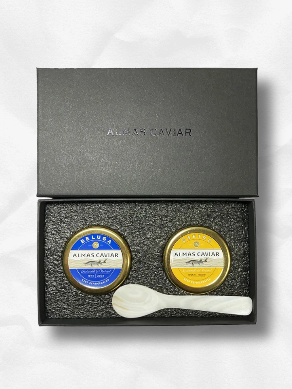 알마스캐비아 철갑상어알 캐비아 캐비어 세트 15g X 2개 (자개스푼 포함)