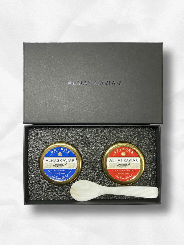 알마스캐비아 철갑상어알 캐비아 캐비어 세트 15g X 2개 (자개스푼 포함)