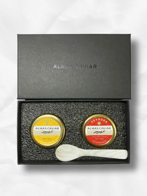 알마스캐비아 철갑상어알 캐비아 캐비어 세트 15g X 2개 (자개스푼 포함) 대표이미지 섬네일