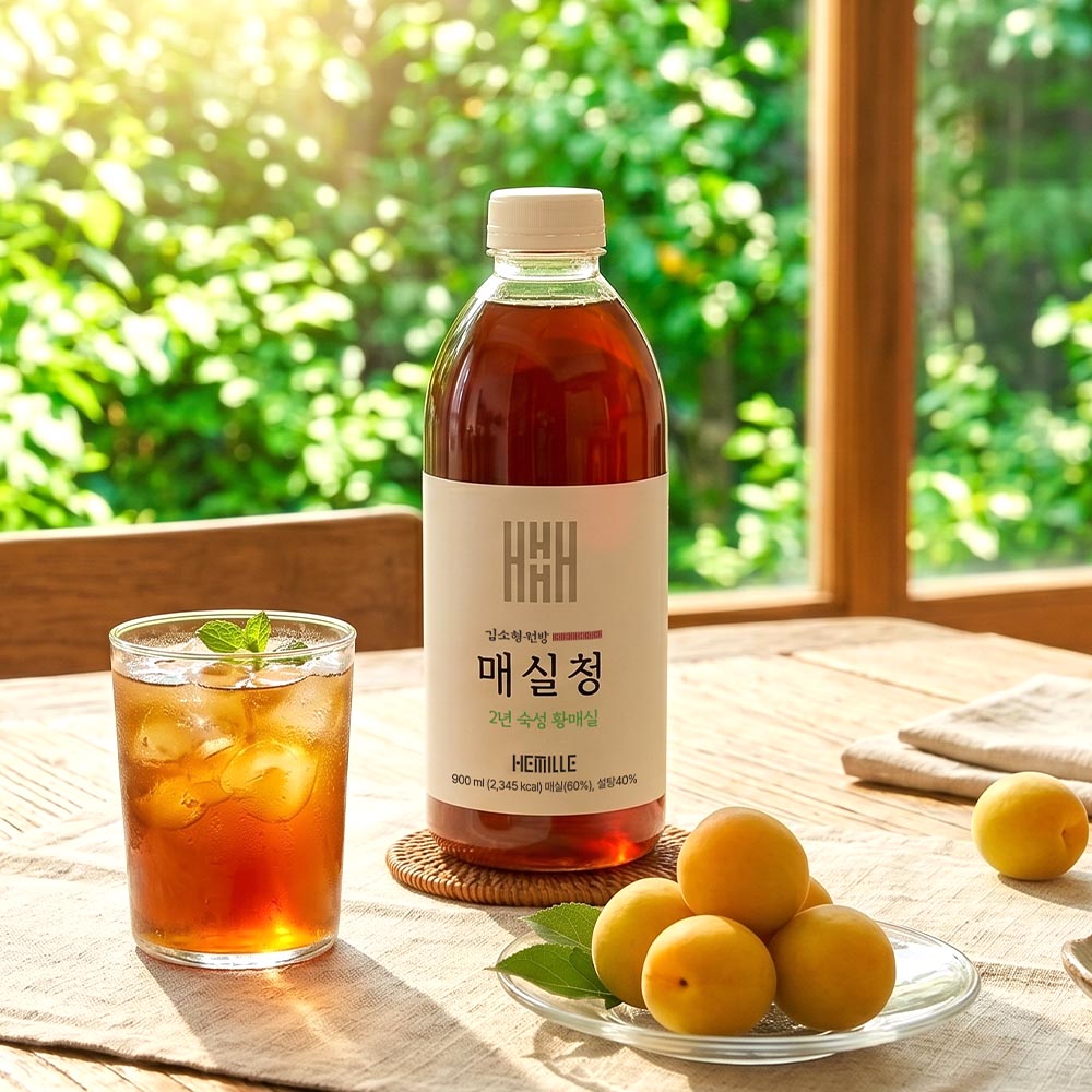 [신규특가] 김소형원방 2년숙성 무농약 황매실 사용 매실청 (900ml)