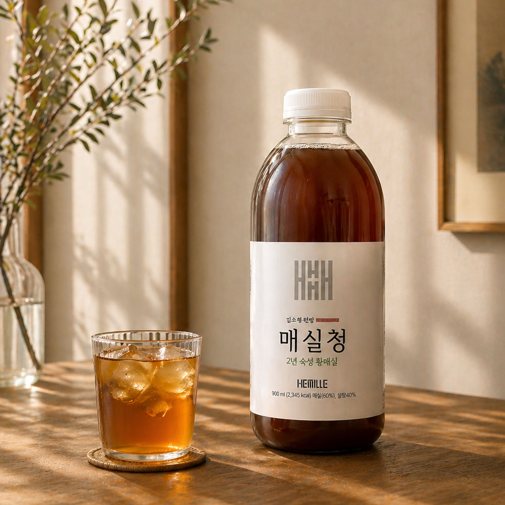 [신규특가] 김소형원방 2년숙성 무농약 황매실 사용 매실청 (900ml)