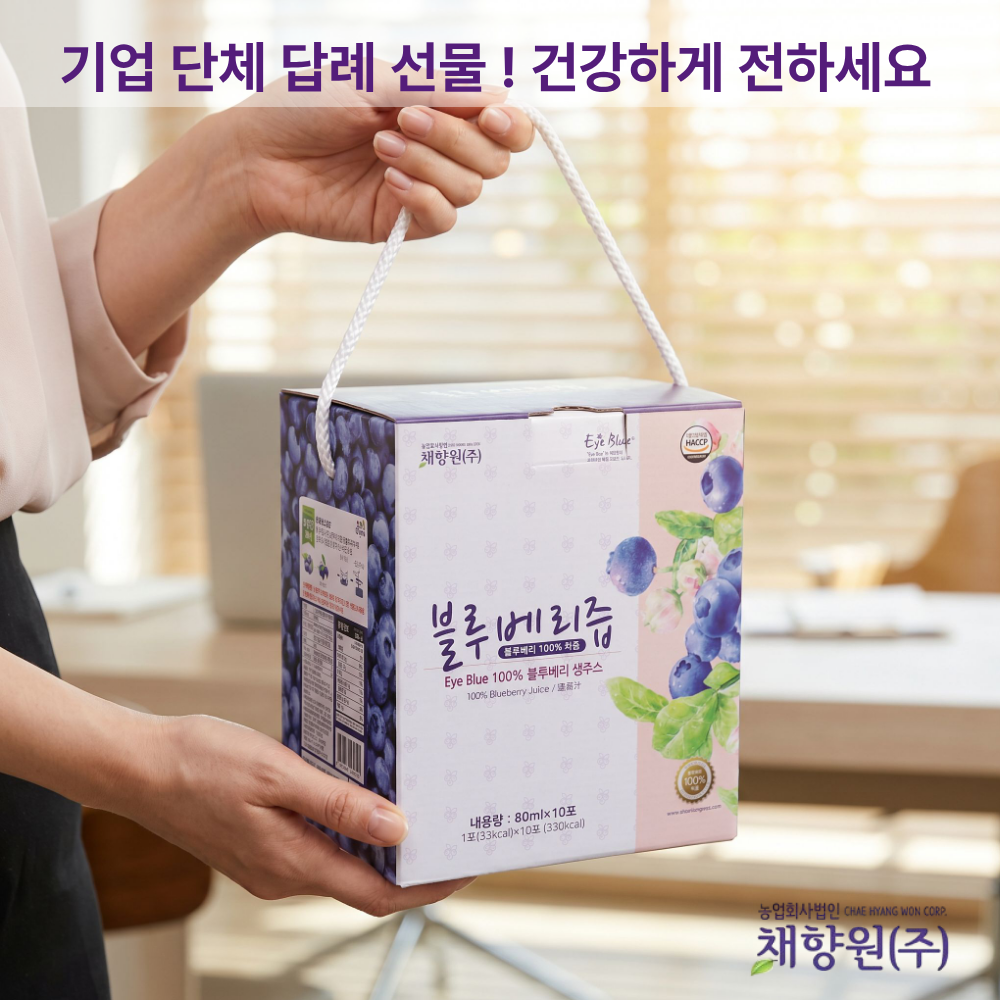 채향원 100% 블루베리 착즙 생주스 80ml 10팩