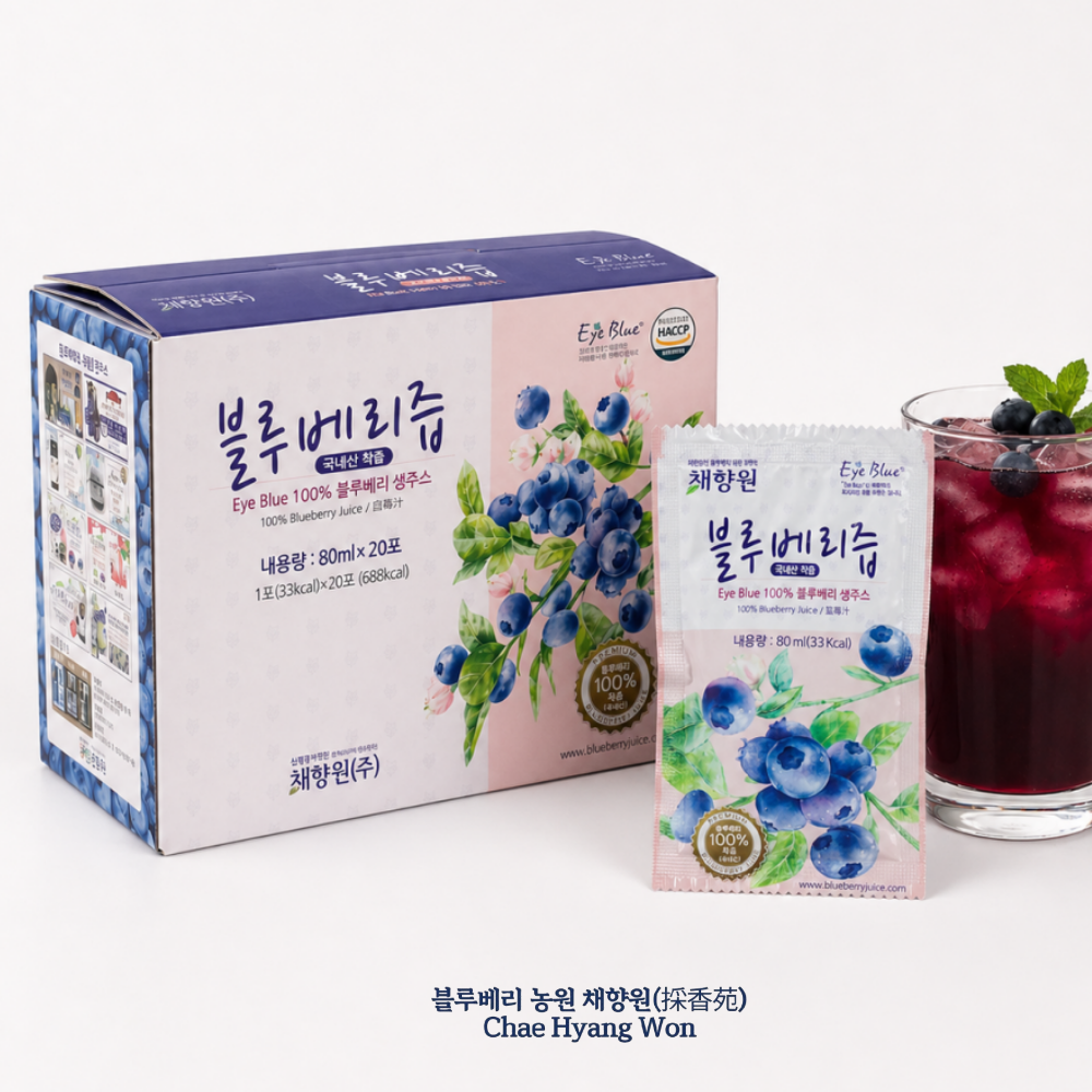 채향원 100% 블루베리 착즙 생주스 80ml 10팩