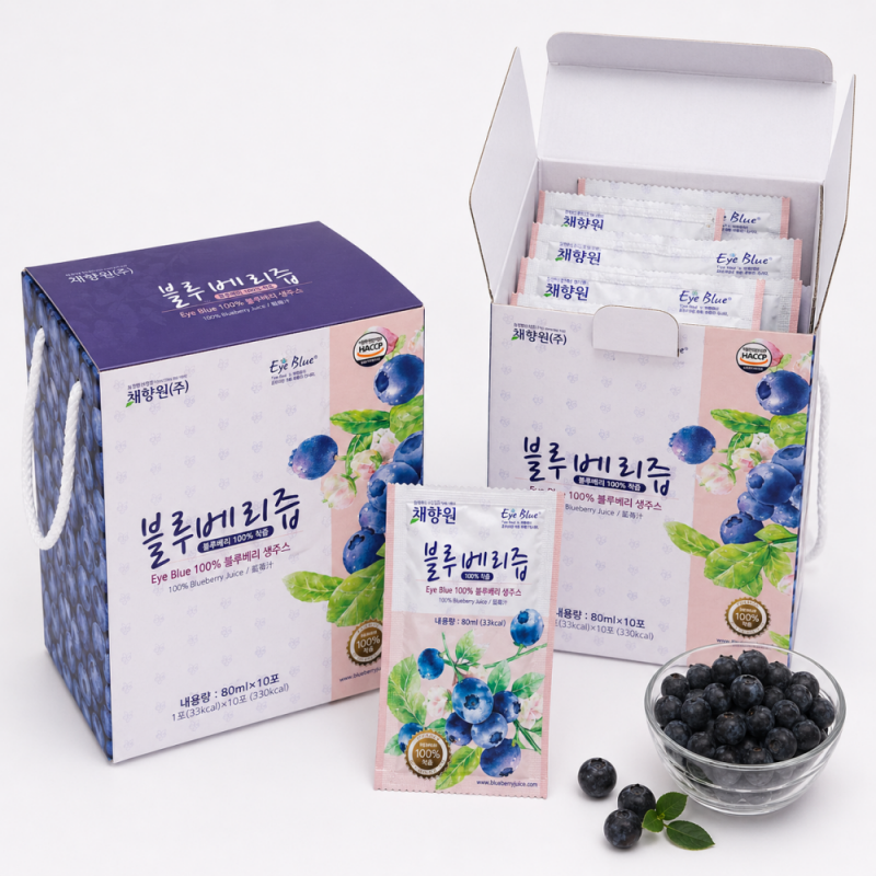 채향원 100% 블루베리 착즙 생주스 80ml 10팩 대표이미지 섬네일