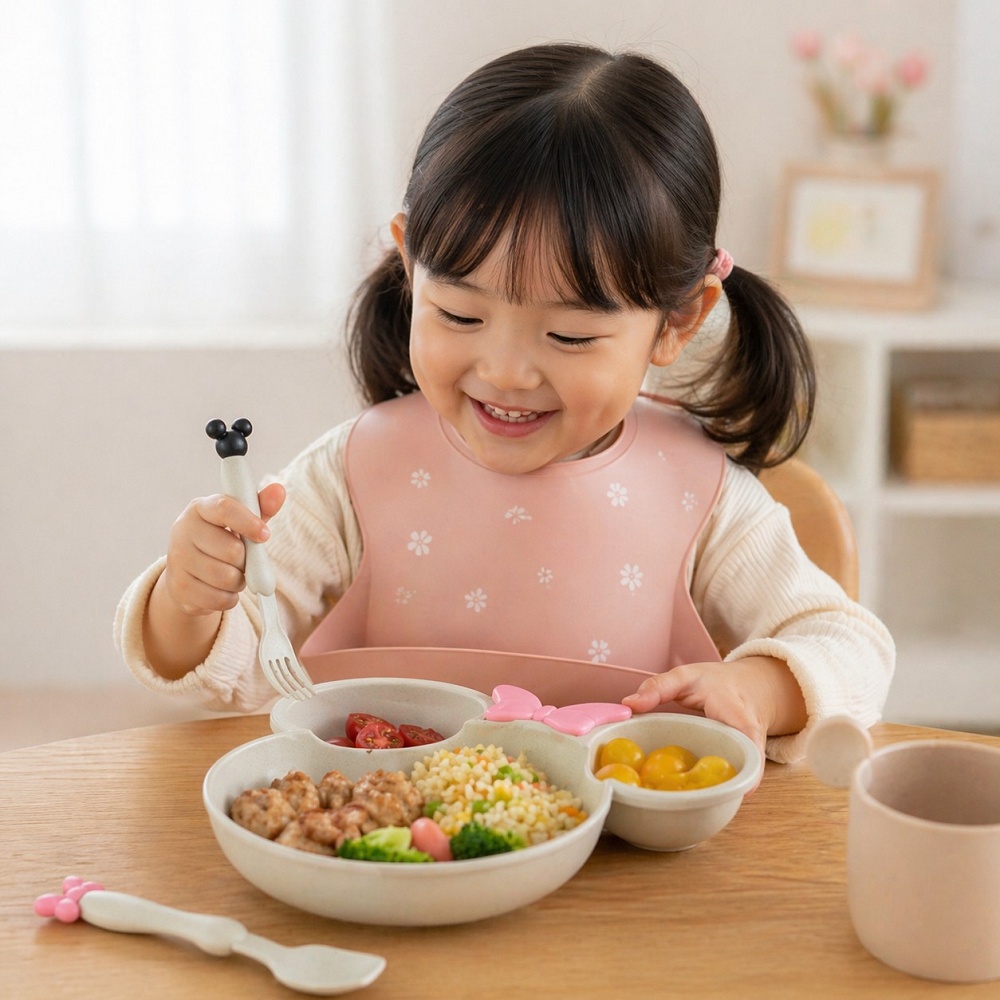 어린이 밀집 식판 아기 나눔접시 곰돌이 이유식 유아 식기세트 대표이미지 섬네일